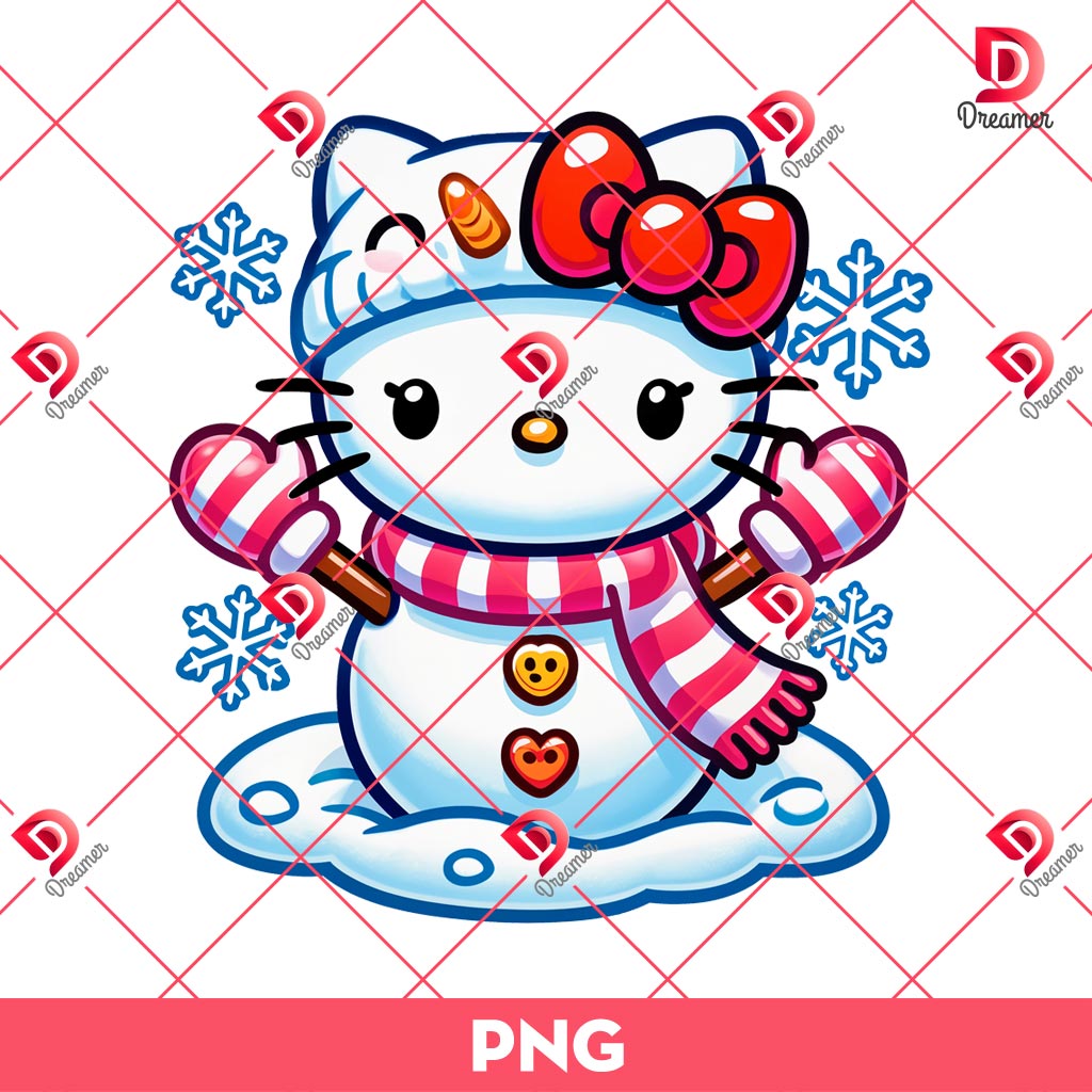 Hello Kitty Snow Man PNG, Christmas Hello Kitty PNG
