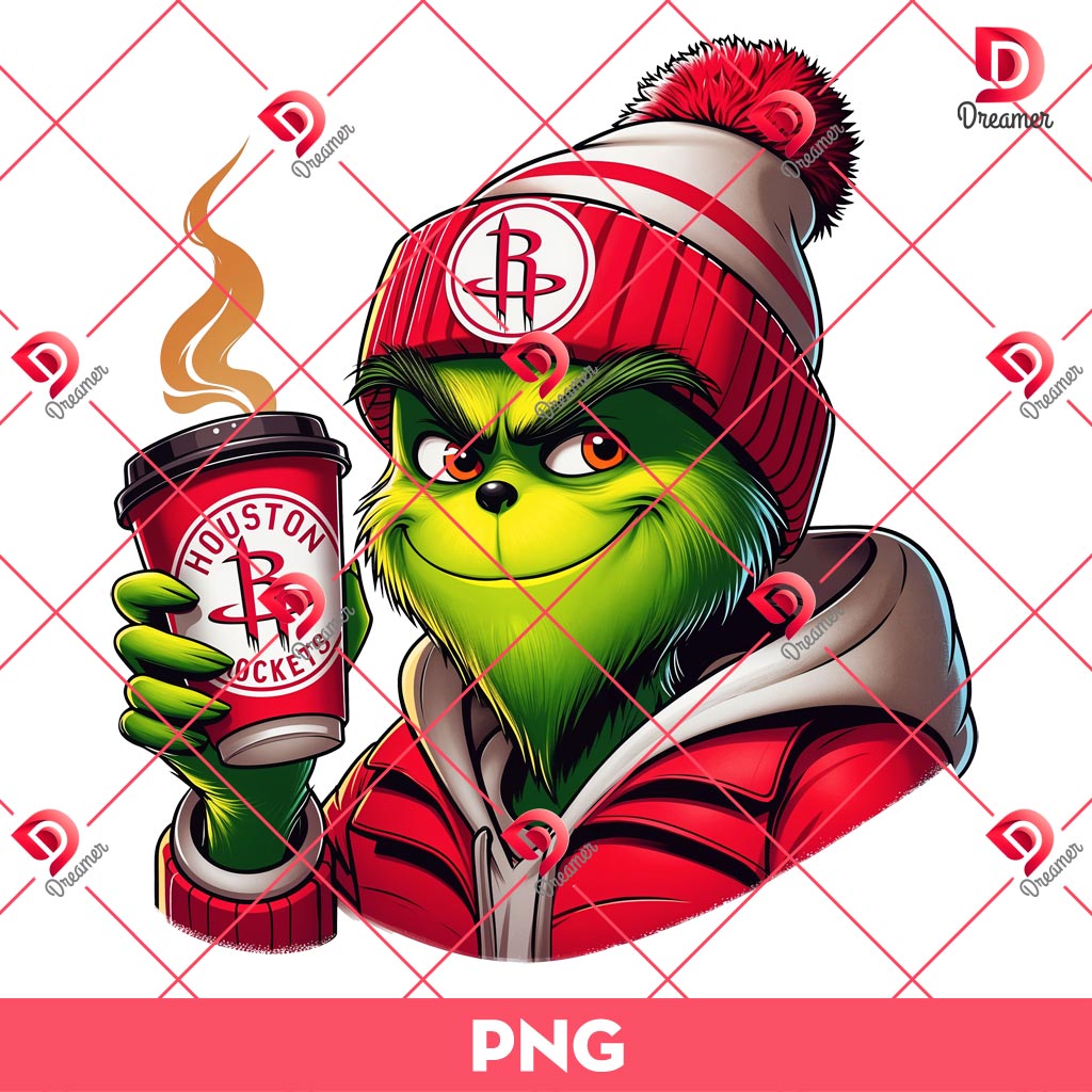 Houston Rockets Grinch PNG, Grinchmas NBA Basketball Rockets Team PNG