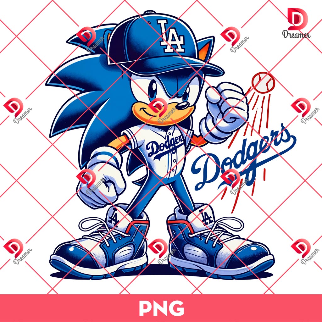 Los Angeles Dodgers Sonic Player NBA PNG, Sonic MLB Baseball Los Dodgers PNG