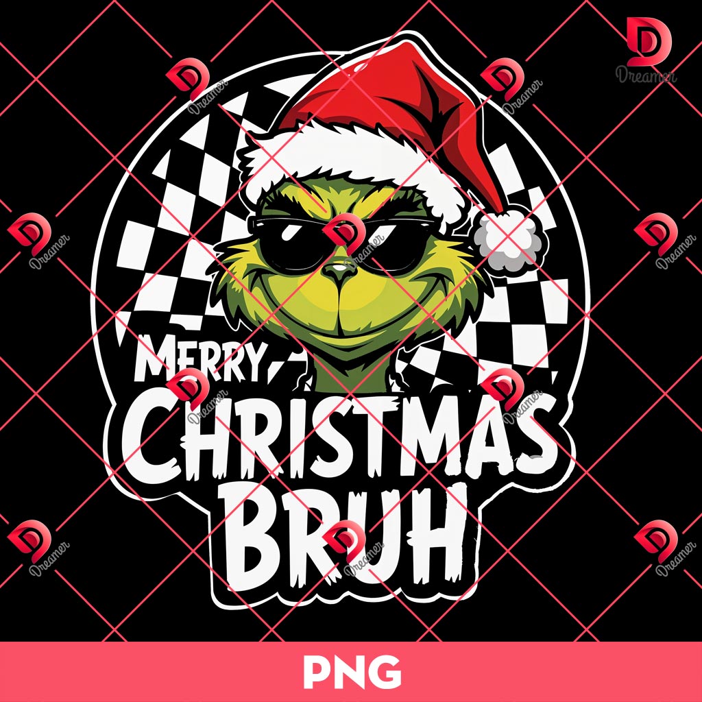 Merry Christmas Bruh Grinch PNG, Grinch Christmas PNG
