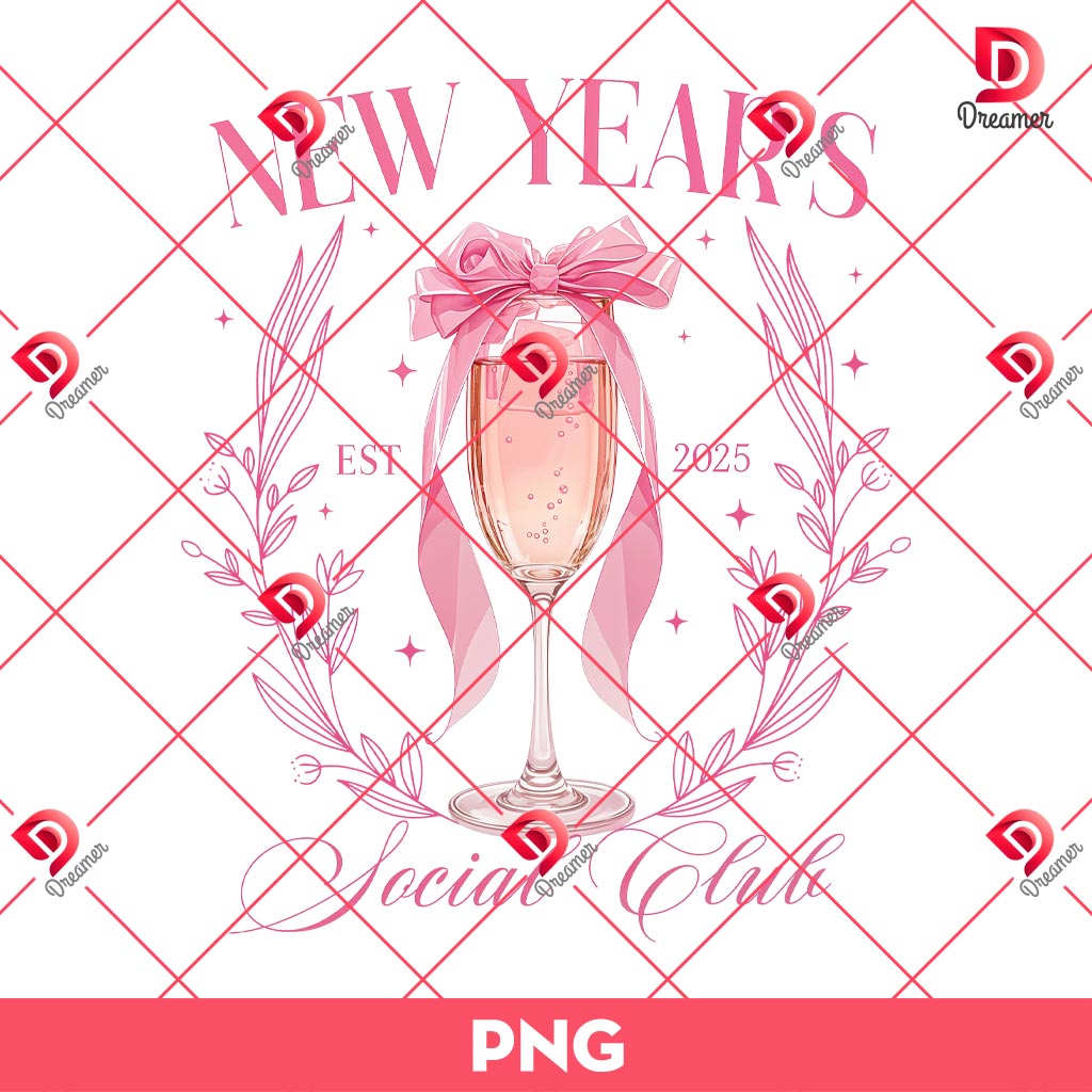 New Year's Social Club PNG, Happy New Year 2025 PNG