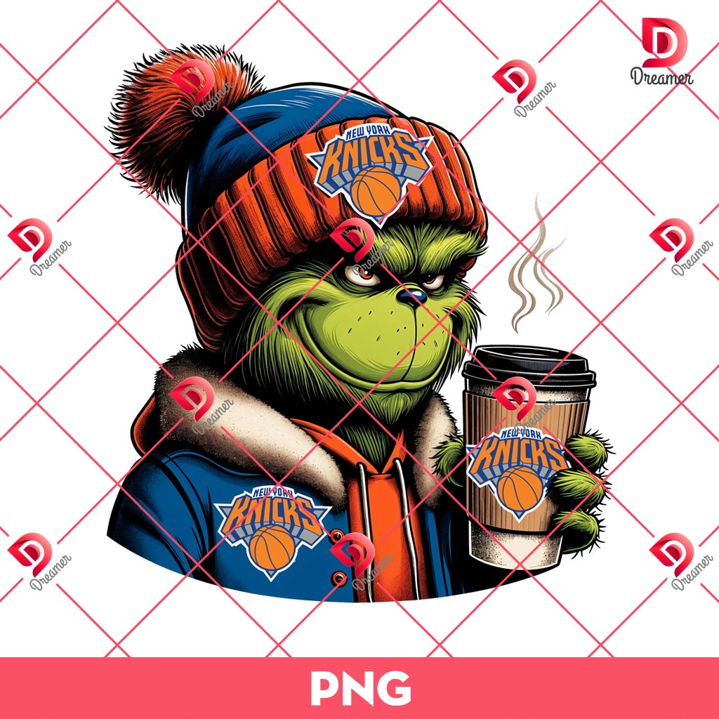 New York Knicks Grinch PNG, Grinchmas NBA Basketball Knicks Team PNG