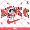 Nike Bandit Heeler Santa Claus PNG, Bluey Cartoon Nike Christmas PNG