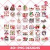 Retro Christmas PNG Bundle, Bundle Merry Christmas 2024 PNG