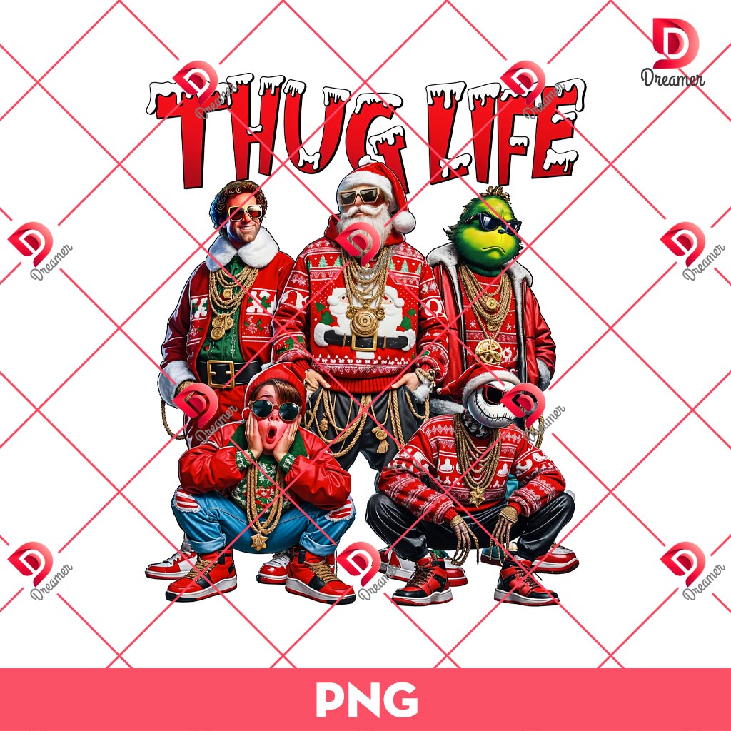 Retro Killers Friends PNG, Thug Life Christmas Movie Killer PNG