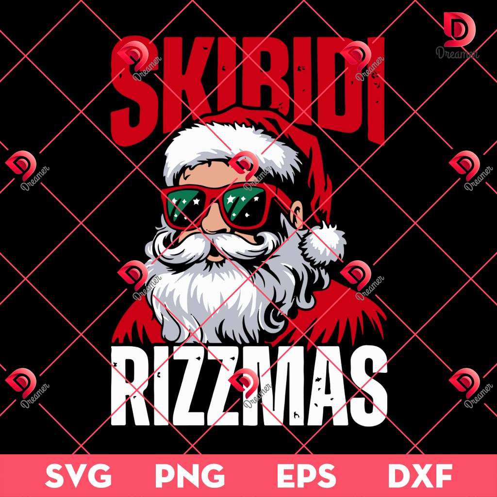 Santa Skibidi Rizzmas Funny Christmas SVG PNG, Merry Christmas 2024 SVG PNG