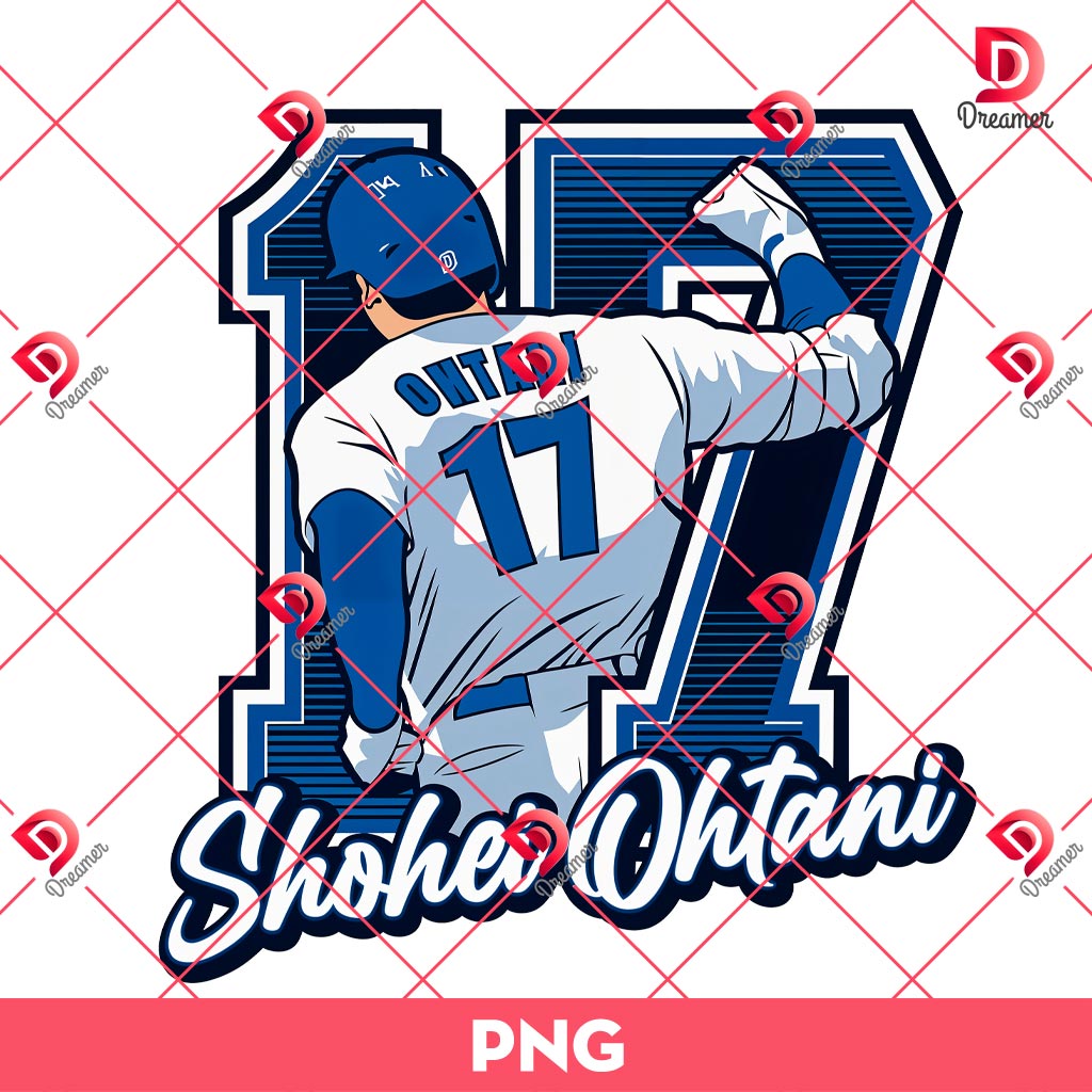 Shouhei Ohtani 17 PNG, Ohtani Dodgers PNG, MLB Los Angeles Dodgers PNG