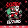 Skibidi Rizzmas Santa Claus SVG PNG, Funny Merry Christmas 2024 PNG SVG