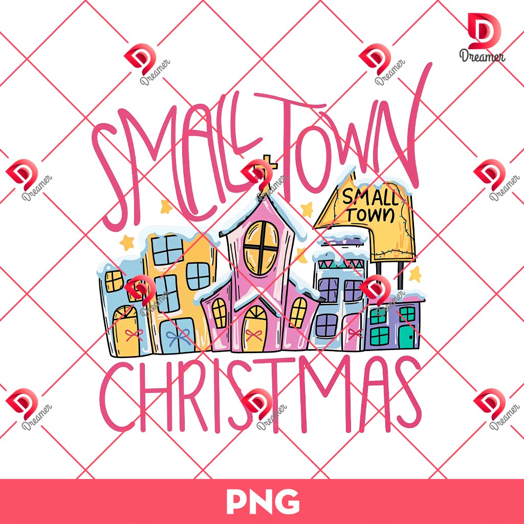 Small Town Christmas Coquette PNG, Pink Christmas PNG