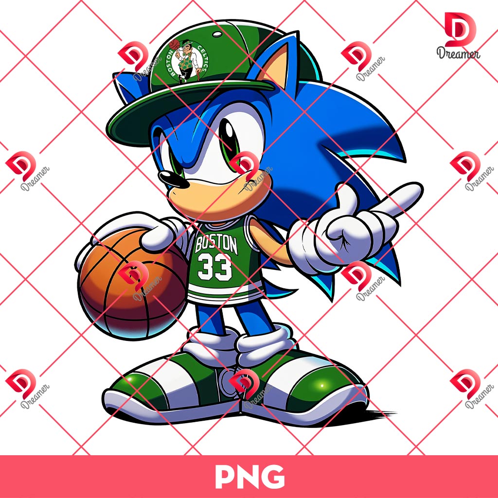 Sonic Boston Celtics PNG, NBA Basketball Sonic Player PNG