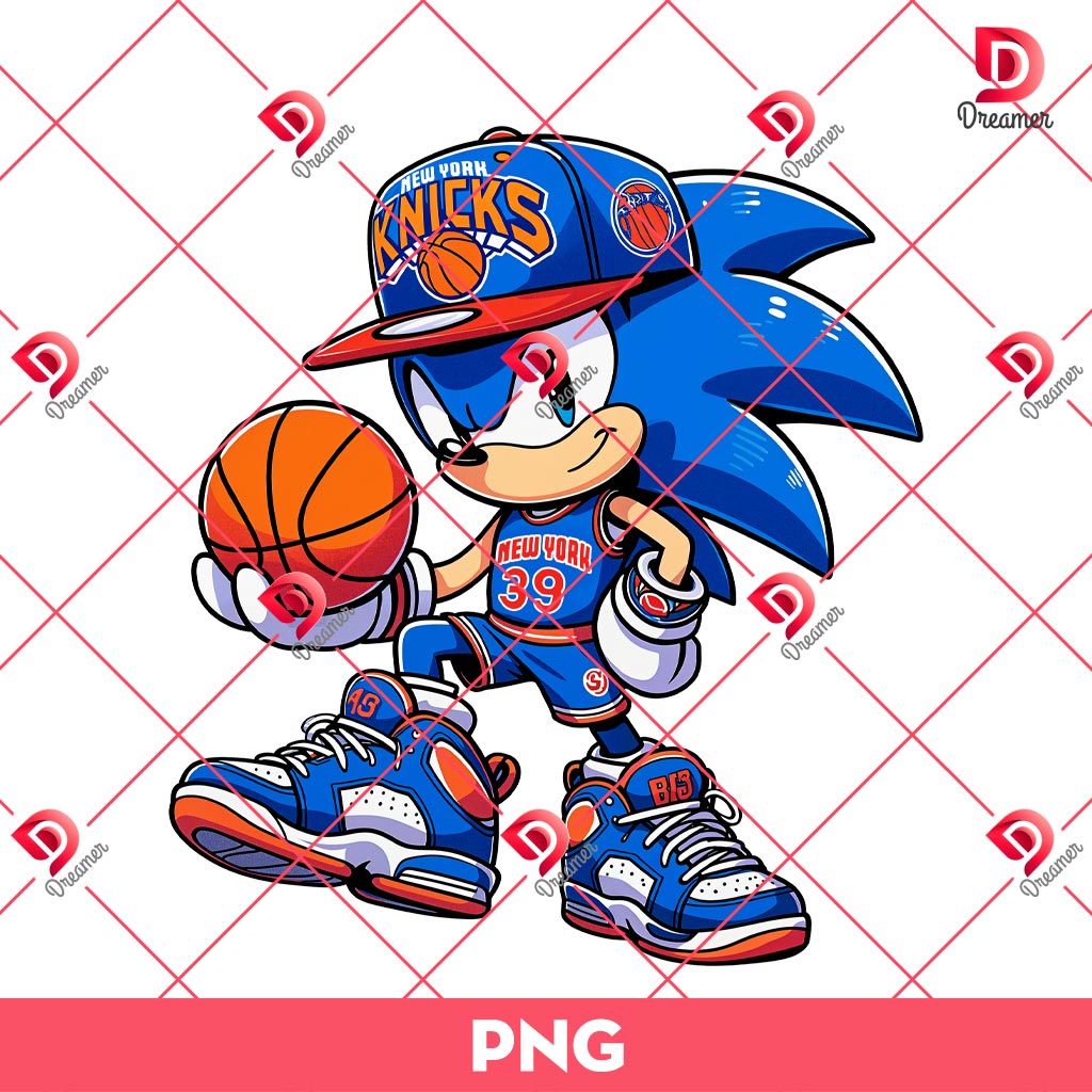 Sonic New York Knicks PNG, Sonic NBA Basketball Knicks Team PNG