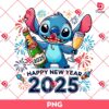 Stitch Happy New Year 2025 PNG