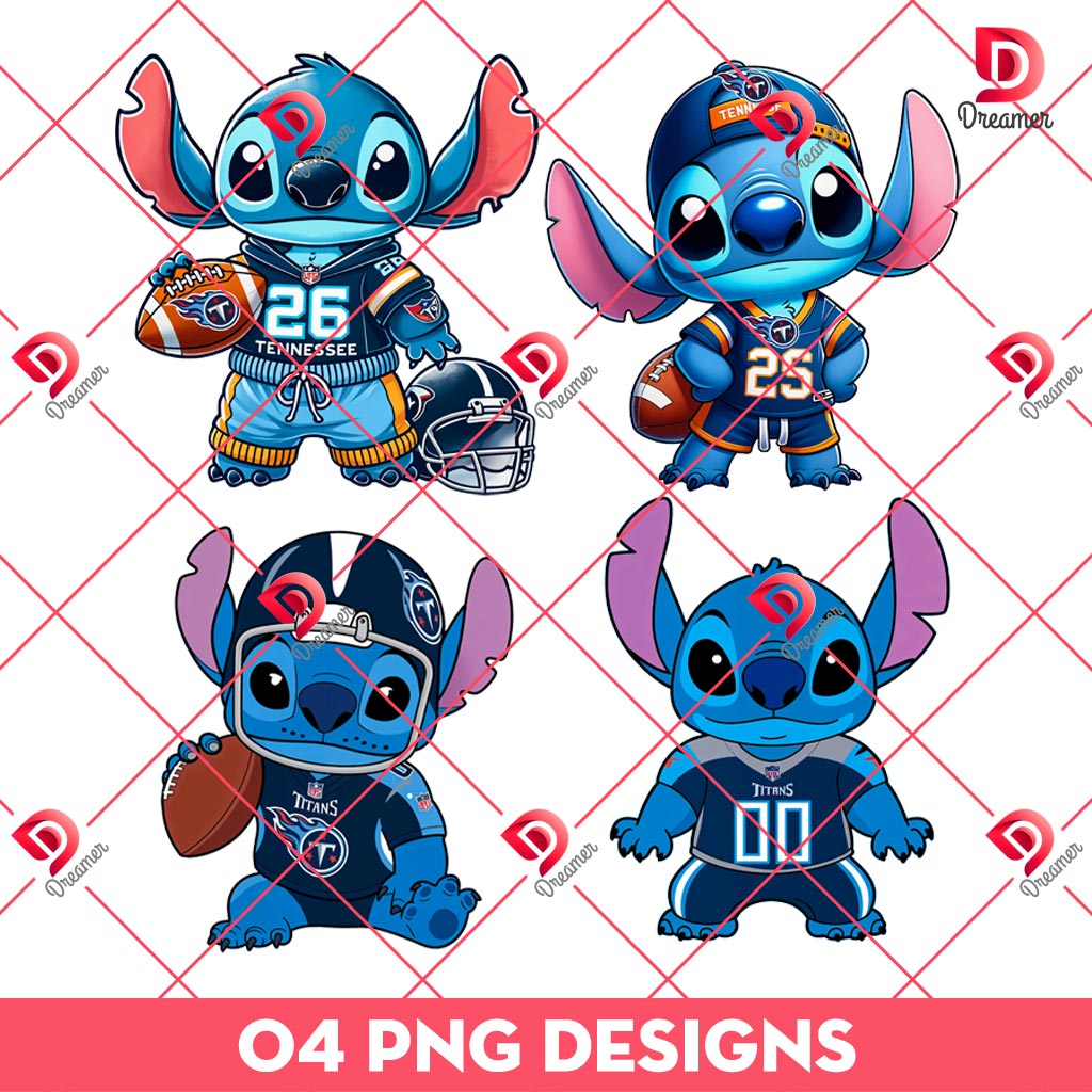 Stitch Tennessee Titans NFL PNG Bundle, Stitch Football Titans Teams PNG Bundle