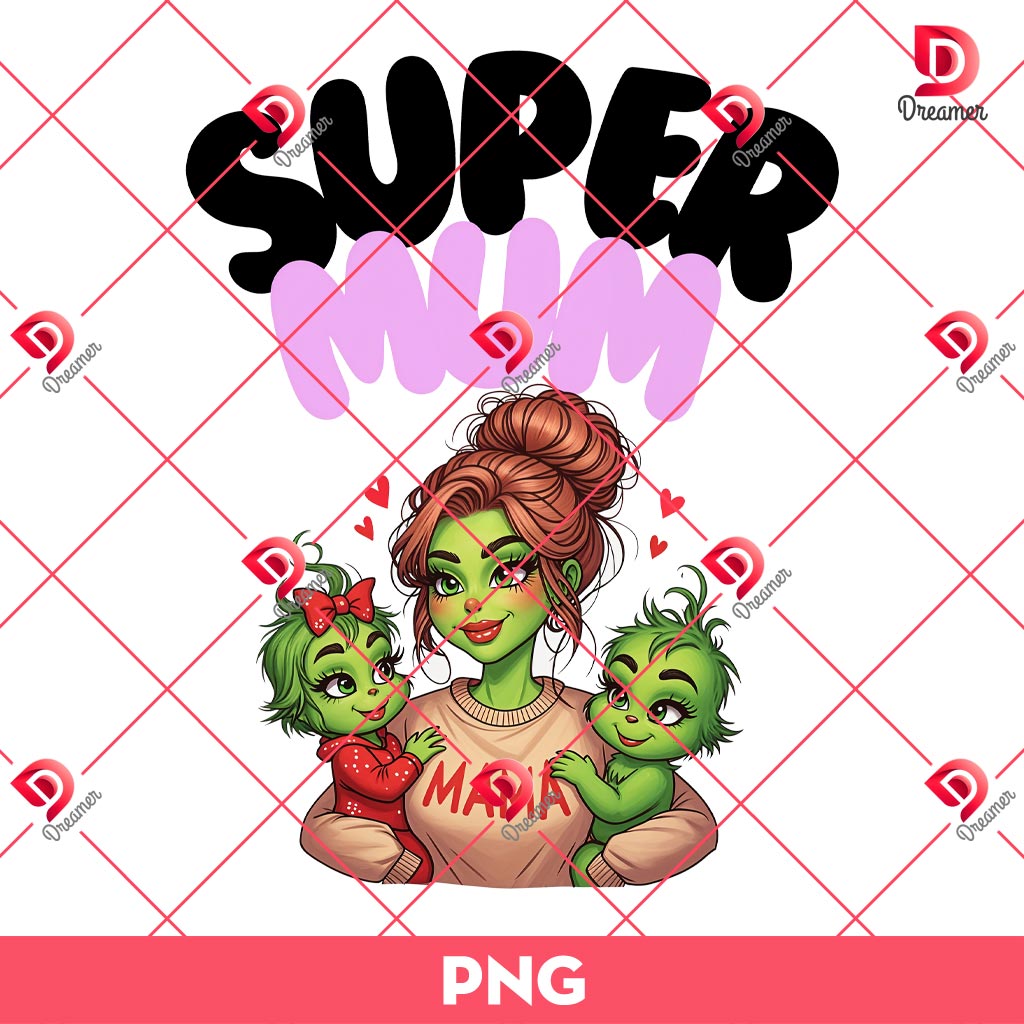 Super Mama Grinch PNG, Grinch Super Mom PNG