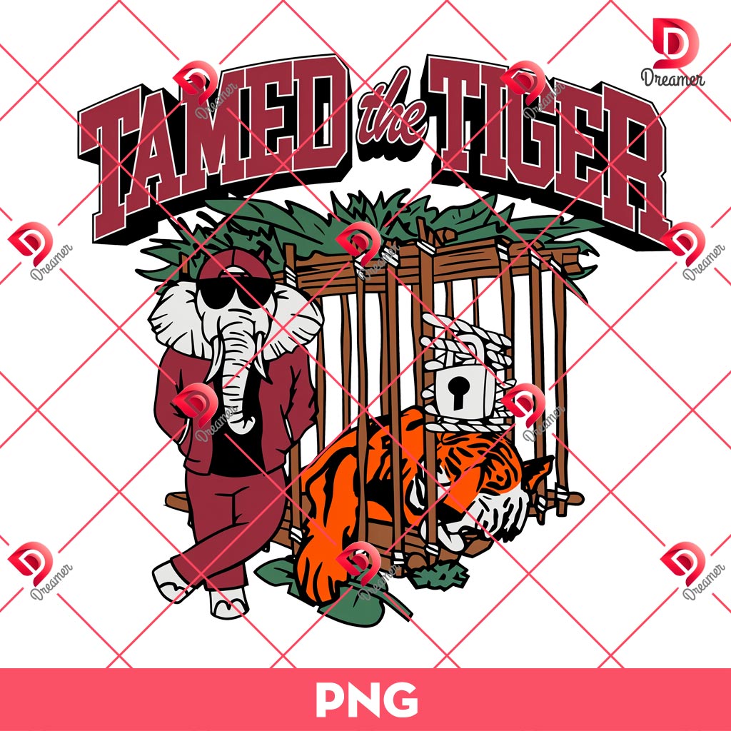 Tamed The Tiger PNG, Alabama Crimson Tide VS Auburn Tigers PNG
