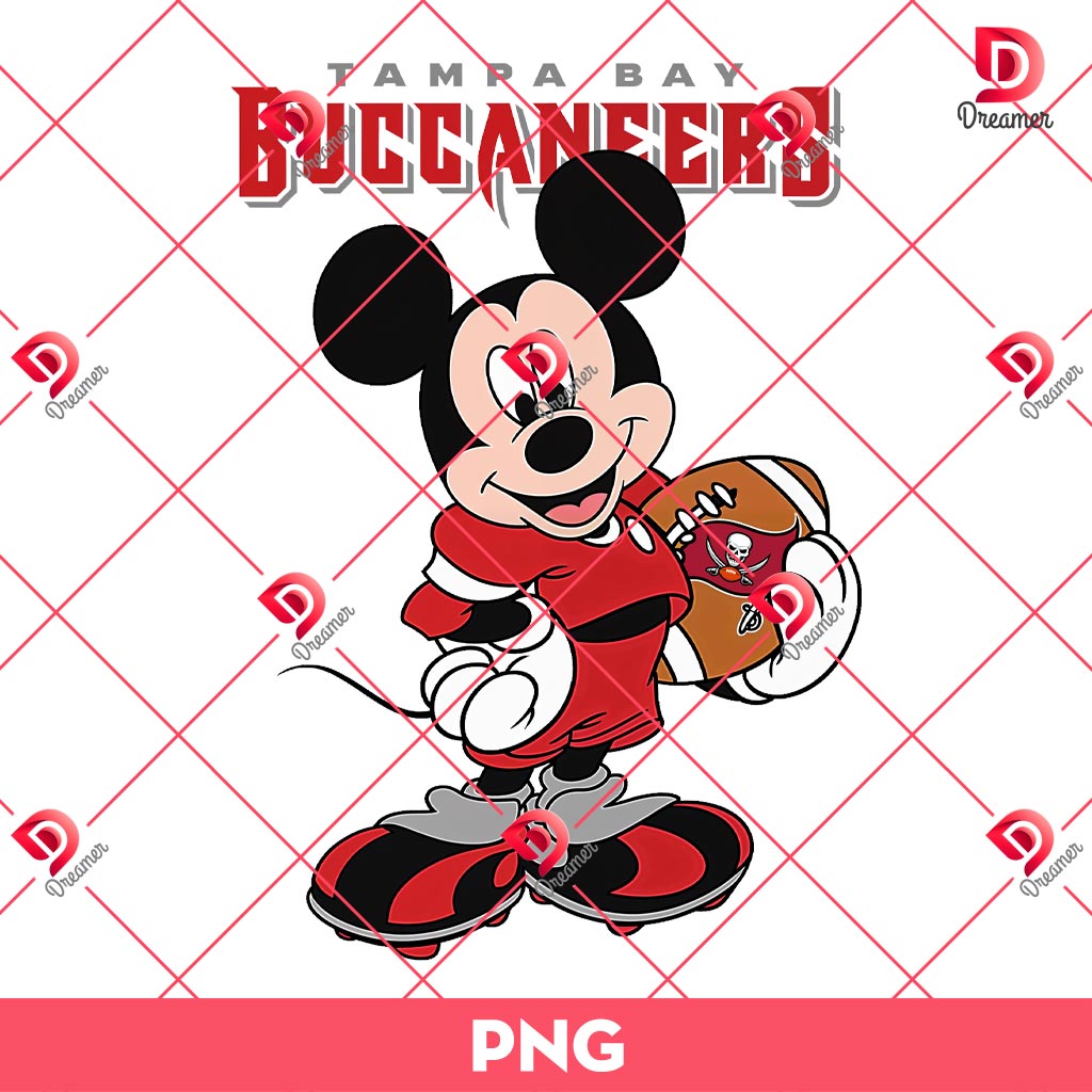 Tampa Bay Buccaneers Mickey Mouse PNG, Disney NFL Buccaneers Mickey Player PNG
