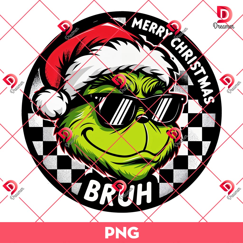 The Grinch Merry Christmas PNG, Grinch Christmas Bruh PNG
