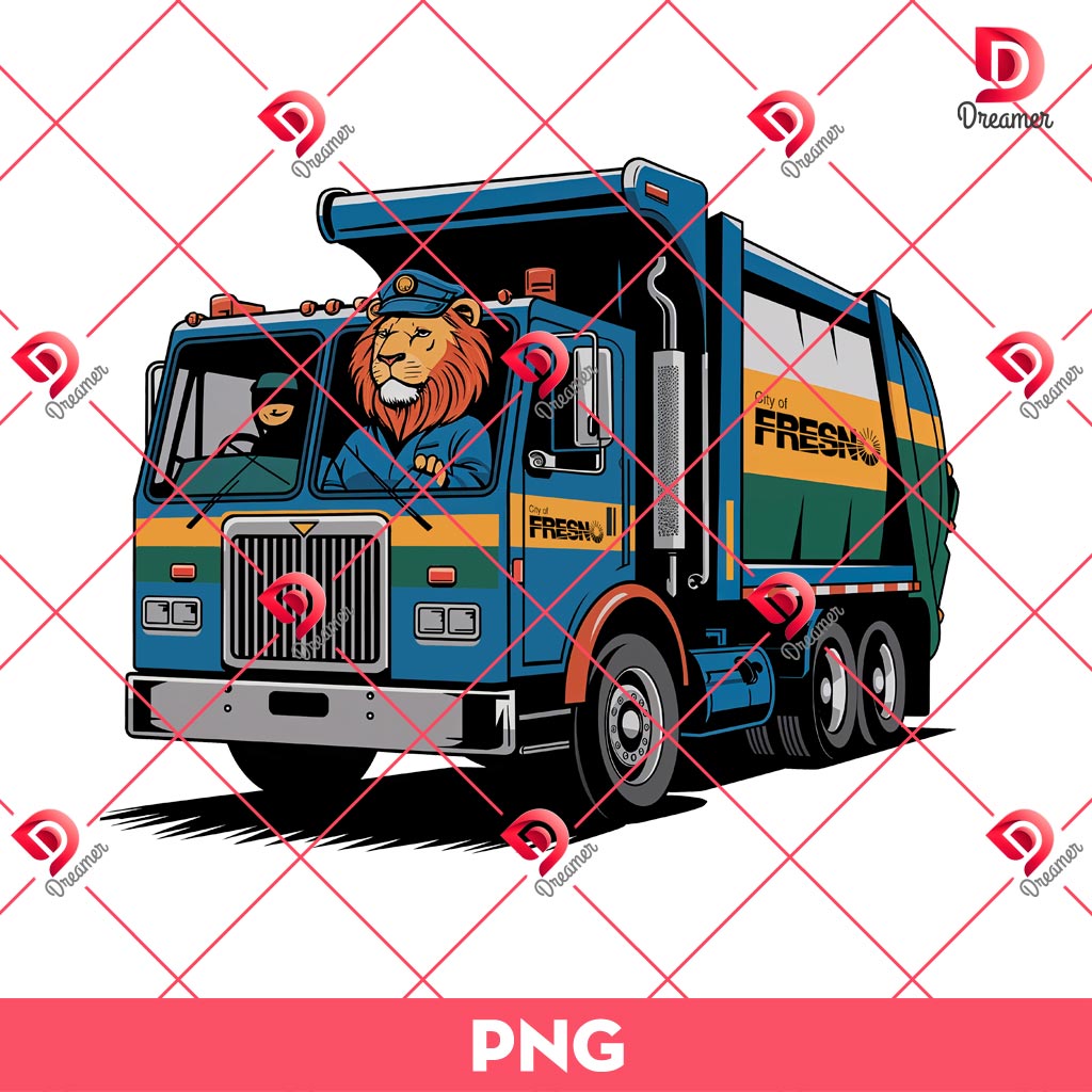 The Lion Driver Is Driving A Truck PNG