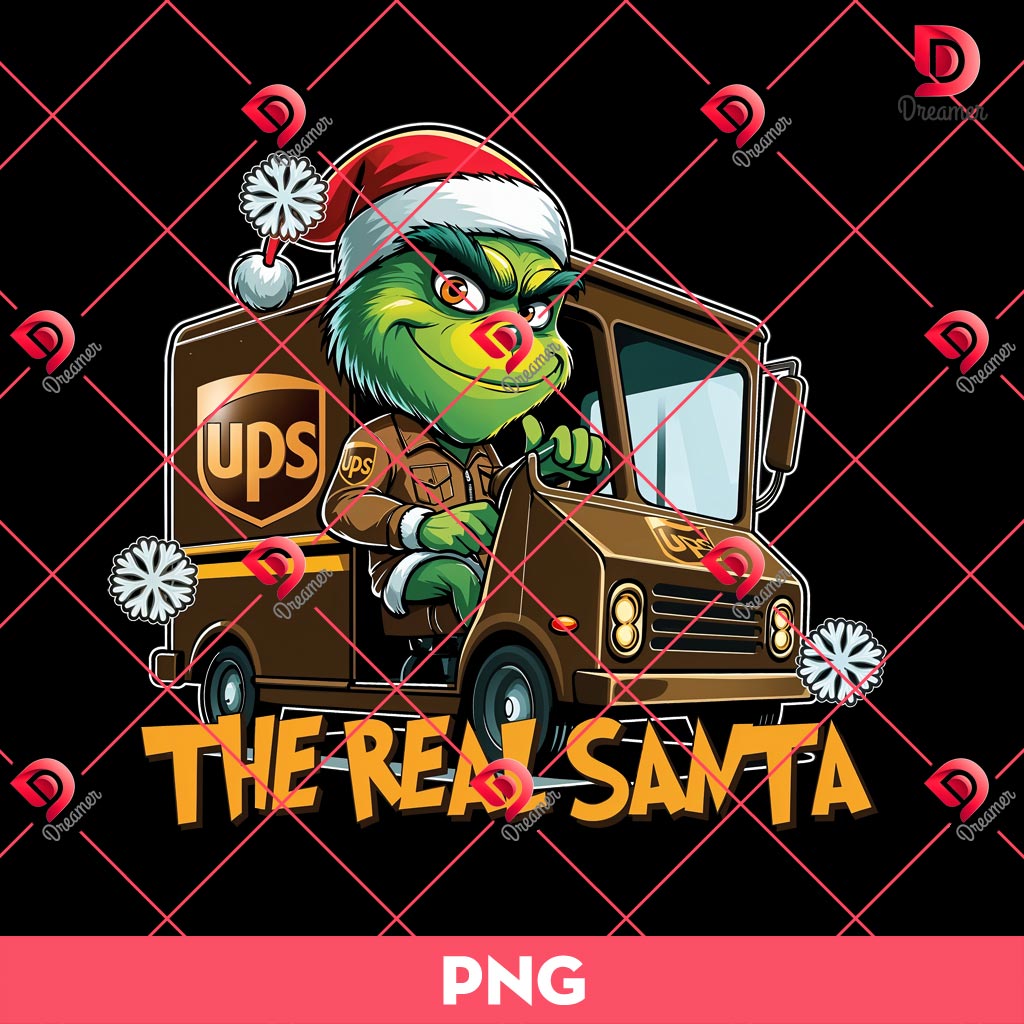 The Real Santa Grinch PNG, Funny Christmas Carrier Grinch PNG