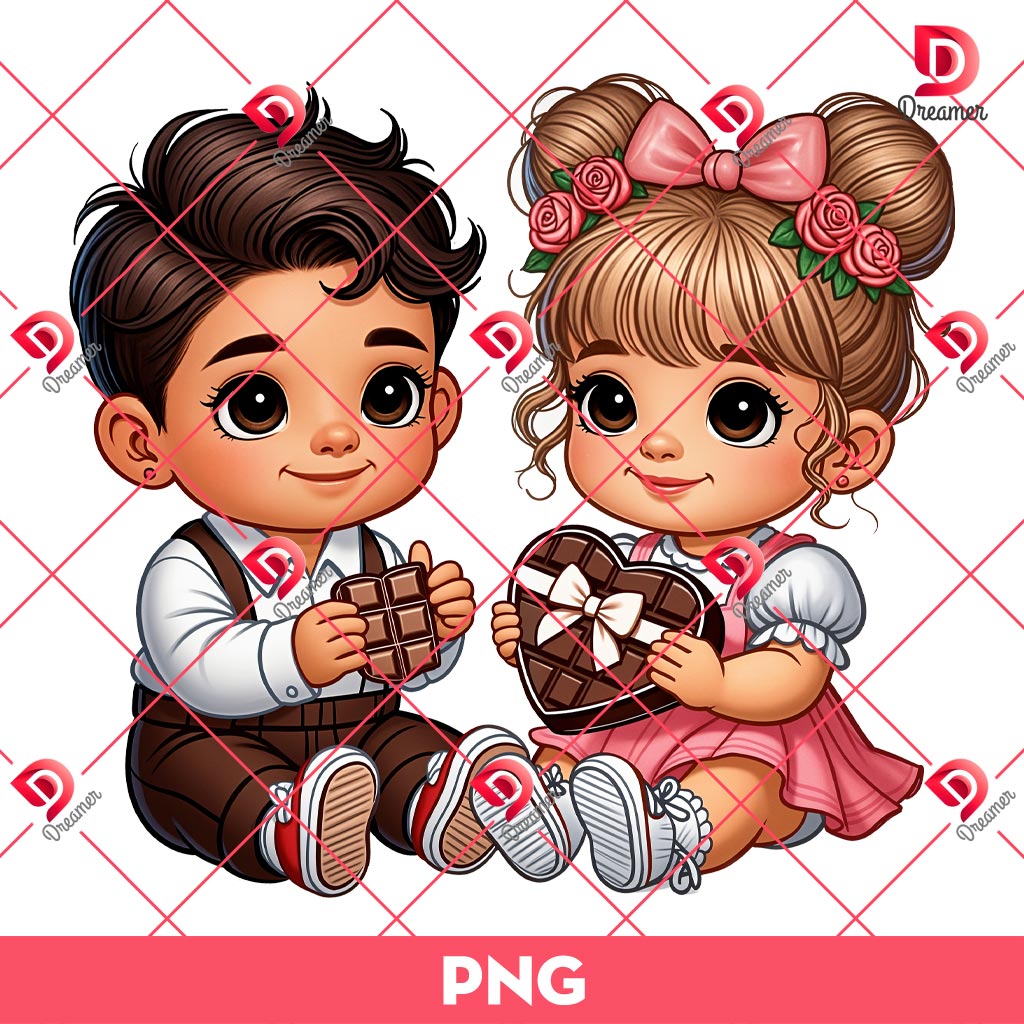 Valentines Day Baby Couple PNG, Chicano Couple Love PNG