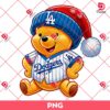 Winnie The Pooh Dodgers Christmas PNG, Disney Pooh LA Dodgers Baseball Xmas PNG