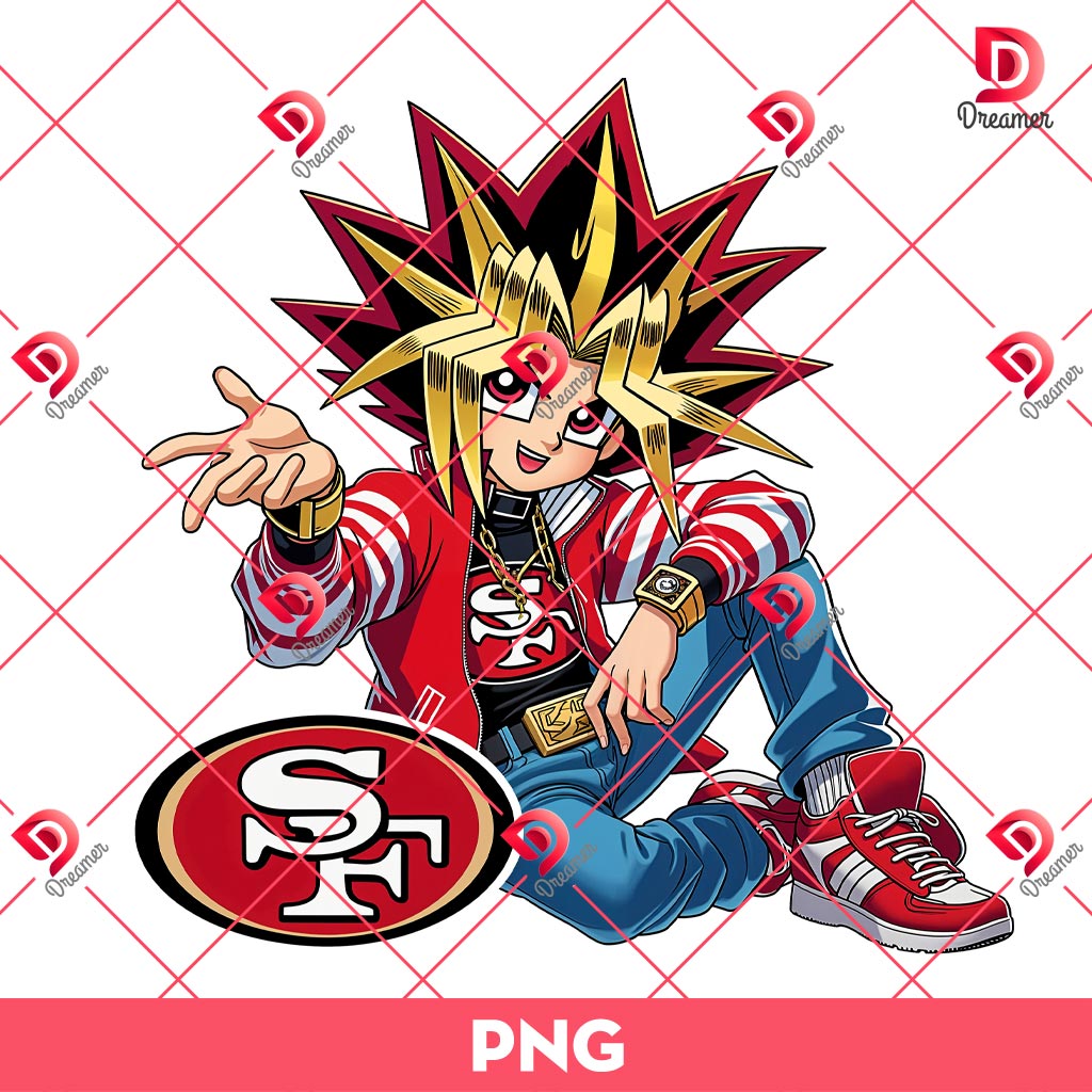 Yugi Oh NFL 49ers PNG, Yugi Football Sport San Francisco 49ers PNG