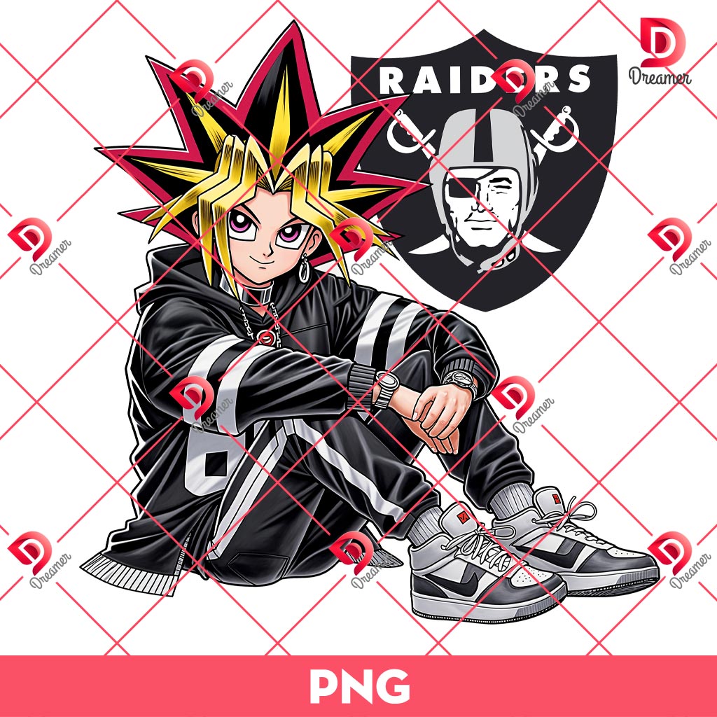 Yugi Oh Raiders Football PNG, Yugi Oh NFL Las Vegas Raiders PNG
