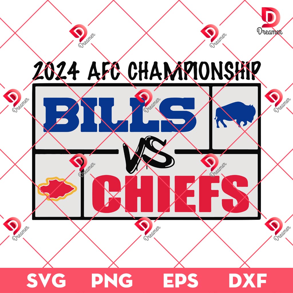 2024 AFC Championship Bills VS Chiefs SVG PNG, Buffalo Bills VS Kansas City Chiefs SVG PNG