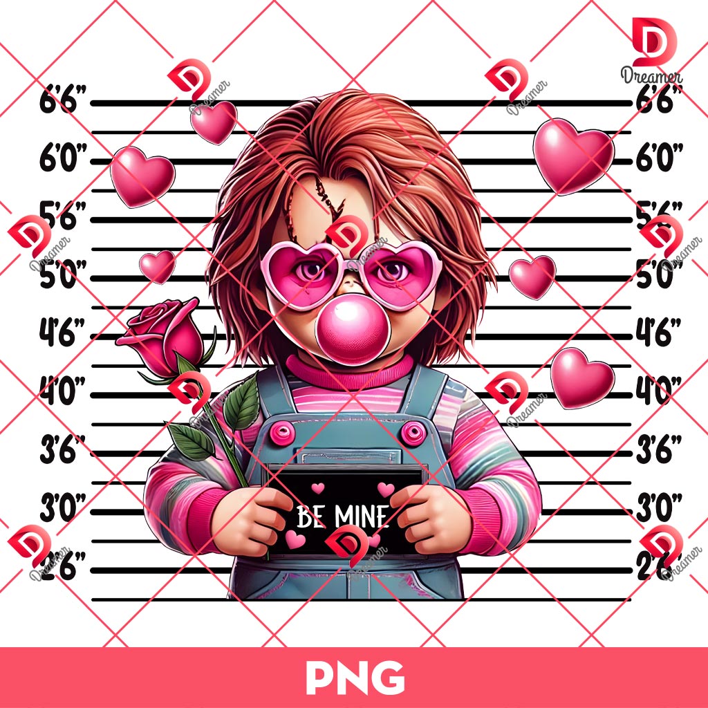 Baby Chucky Be Mine Valentine PNG, Horror Killer Valentines Day PNG