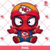 Baby Spiderman Kansas City Chiefs PNG, Cute Superhero KC Chiefs Football NFL PNG