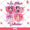Be Mine Valentine Bluey Bingo Cartoon PNG, Bluey Valentines Day PNG