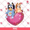 Bluey And Bingo Heart PNG, Bluey Family Valentines PNG