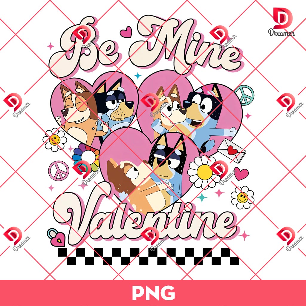 Bluey Bingo Be Mine Valentine PNG, Bluey Valentines Day PNG