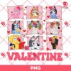 Bluey Friends Valentine PNG, Bluey Dog Family Valentines Day PNG