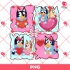 Bluey Heart PNG, Bluey Cartoon Valentines Day PNG, Bluey Bingo Bandit Heeler Valentine PNG
