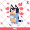 Bluey Heart Valentine PNG, Bluey Love PNG, Valentines Day Cartoon Bluey PNG