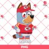Bluey Kansas City Chiefs Player PNG, Bluey Football PNG, Cartoon Bluey NFL Football KC Chiefs PNG