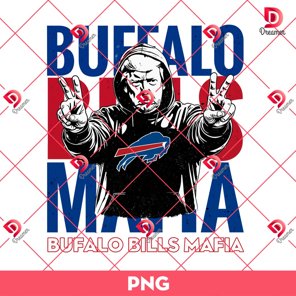 Buffalo Bills Pro Football Donald Trump PNG, Peace Sign Maga PNG Design, Football Trump 2024 Buffalo Bills PNG