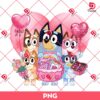 Cartoon Bluey Family Love PNG, Bluey Valentines Day PNG, Bluey Family Valentine PNG