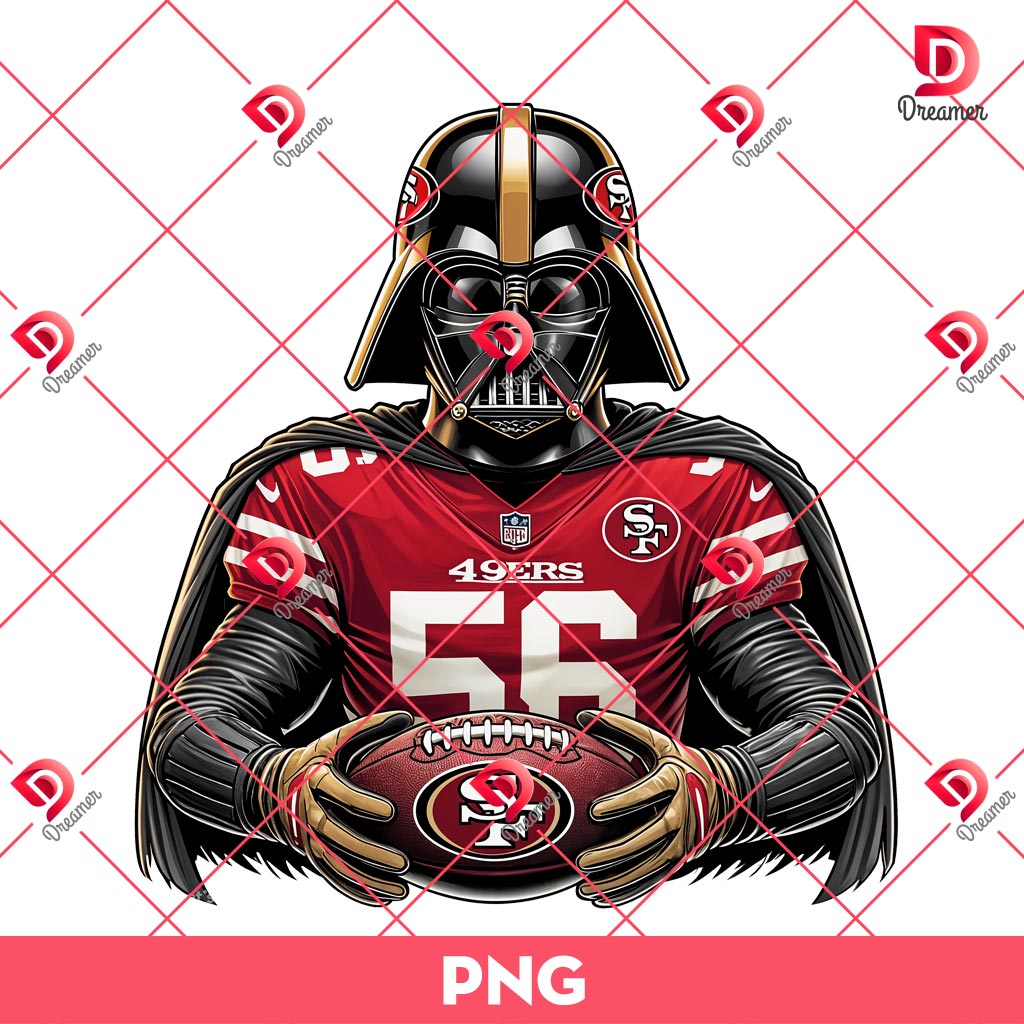Darth Vader Wearing 49ers Uniforms PNG, Star Wars Character NFL Football San Francisco 49ers PNG