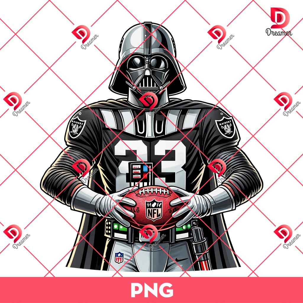 Darth Vader Wearing LV Raiders Uniforms PNG, Star Wars Character NFL Football Las Vegas Raiders PNG