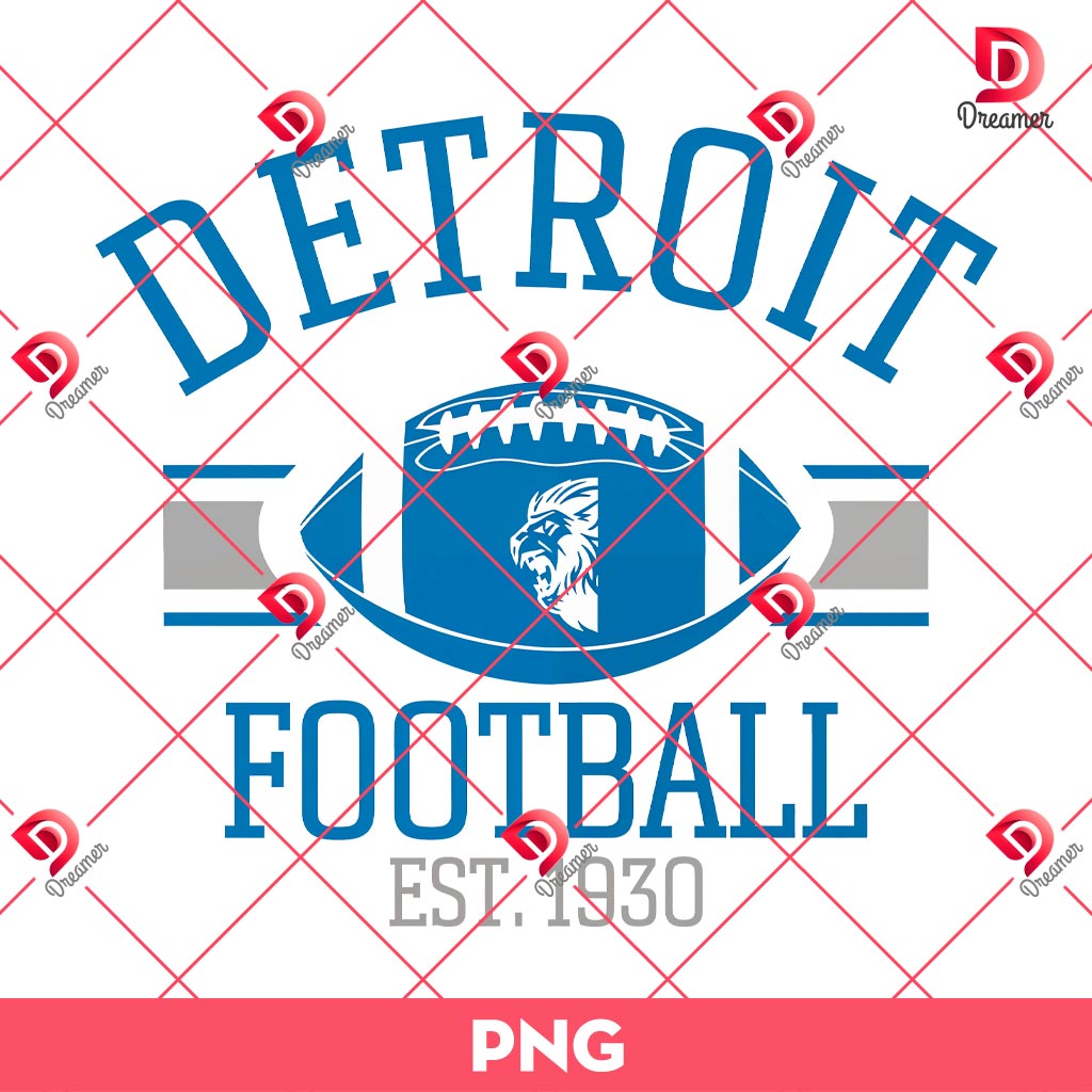 Detroit Football Sports PNG, Football Design PNG