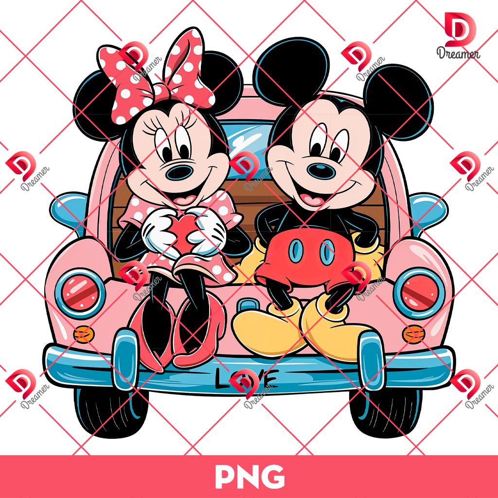 Disney Couple Mouse Love PNG, Minnie And Mickey Love PNG, Disney Mouse Friends Valentines Day PNG