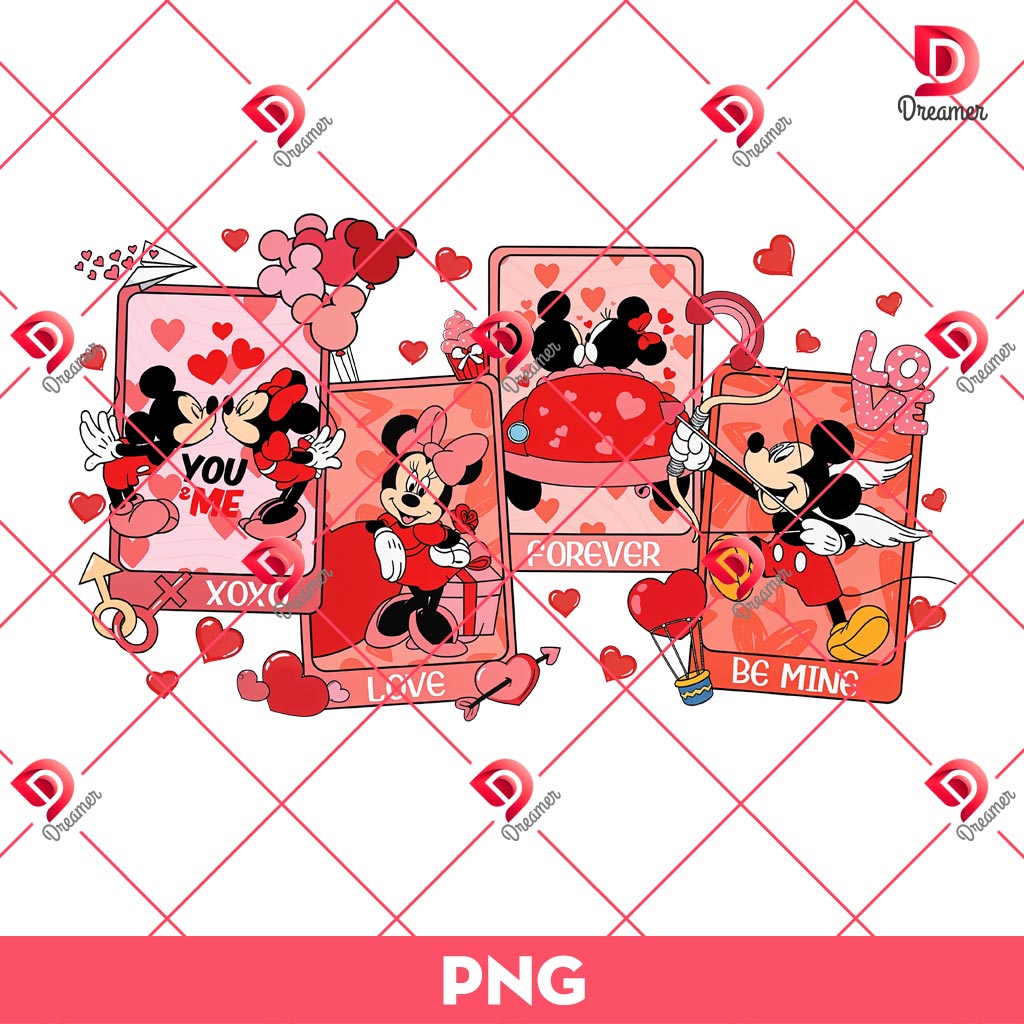 Disney Mouse Valentine PNG, Disney Couple PNG, Mickey Mouse And Friends Valentines Day PNG