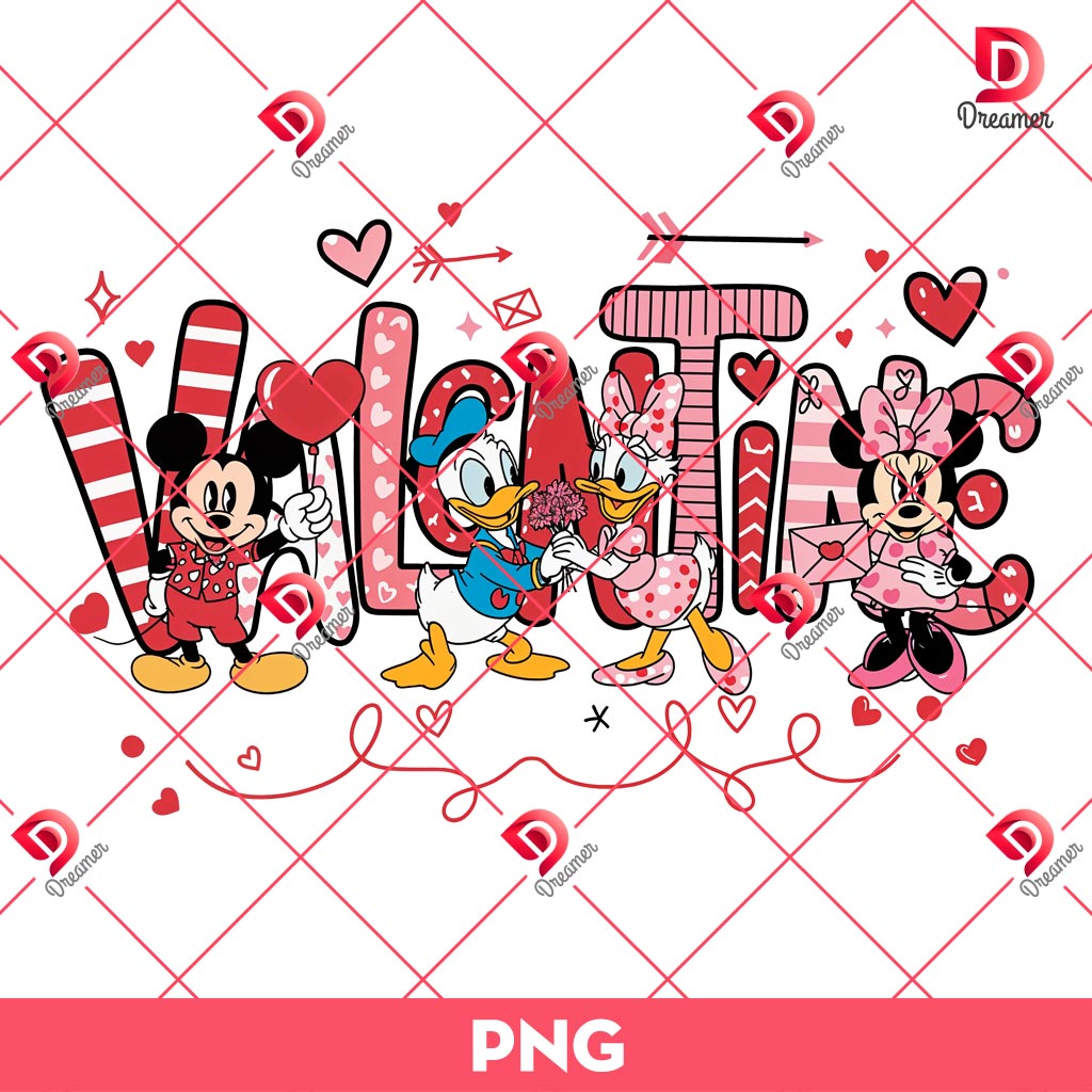 Disney Valentine PNG, Mickey Mouse And Friends Love PNG, Valentines Day PNG