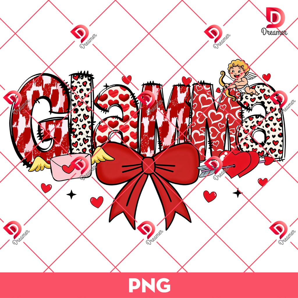 Glamma Valentine Coquette Bow PNG, Family Love PNG