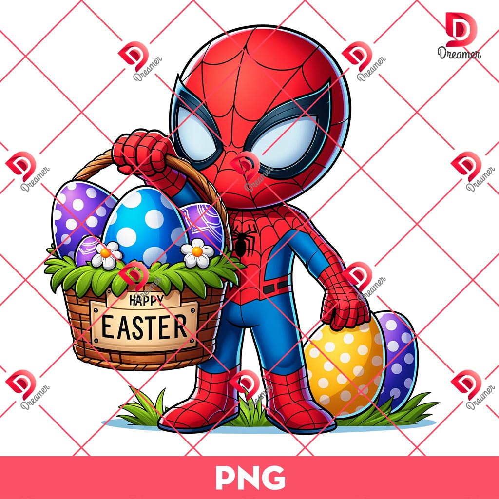 Happy Easter Spidey PNG, Cute Spiderman Easter PNG
