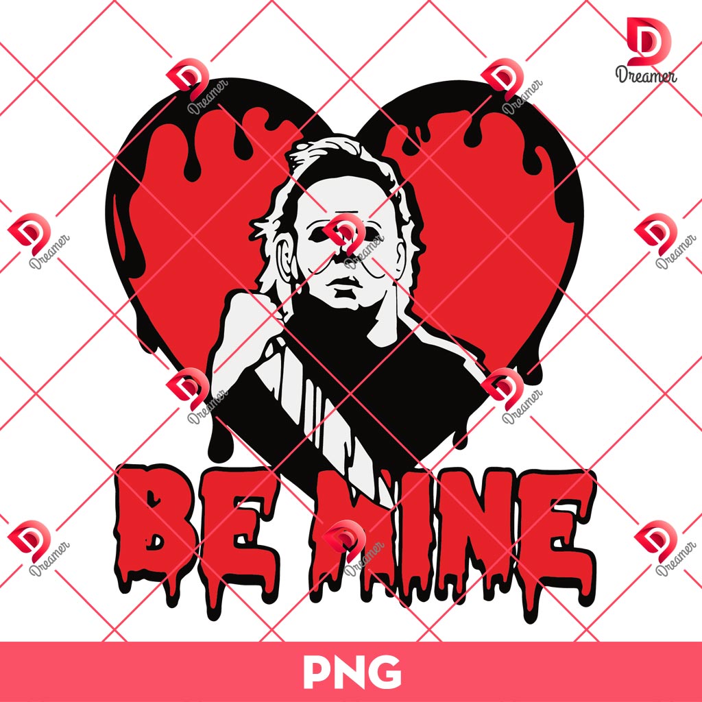 Heart Valentine Horror Be Mine Michael Myers PNG, Scary Valentines Day PNG