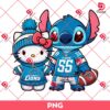Hello Kitty And Stitch Detroit Lions PNG, NFL Football Lions Cartoon PNG