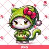 Hello Kitty Wearing Grinch Costume PNG, Hello Kitty Grinchmas Outfits PNG